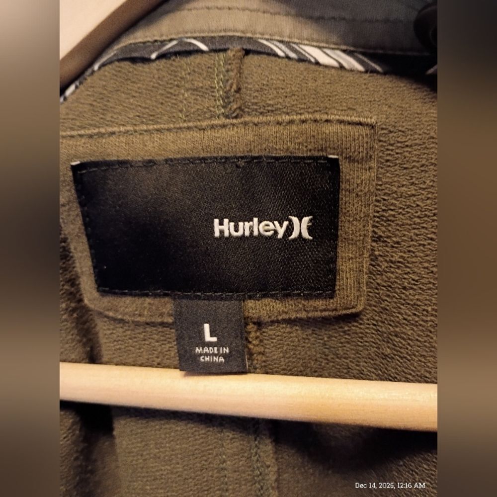 Vintage Y2K Hurley Military M-65 Field Jacket Olive Green Canvas Utility Shacket - Picture 3 of 14